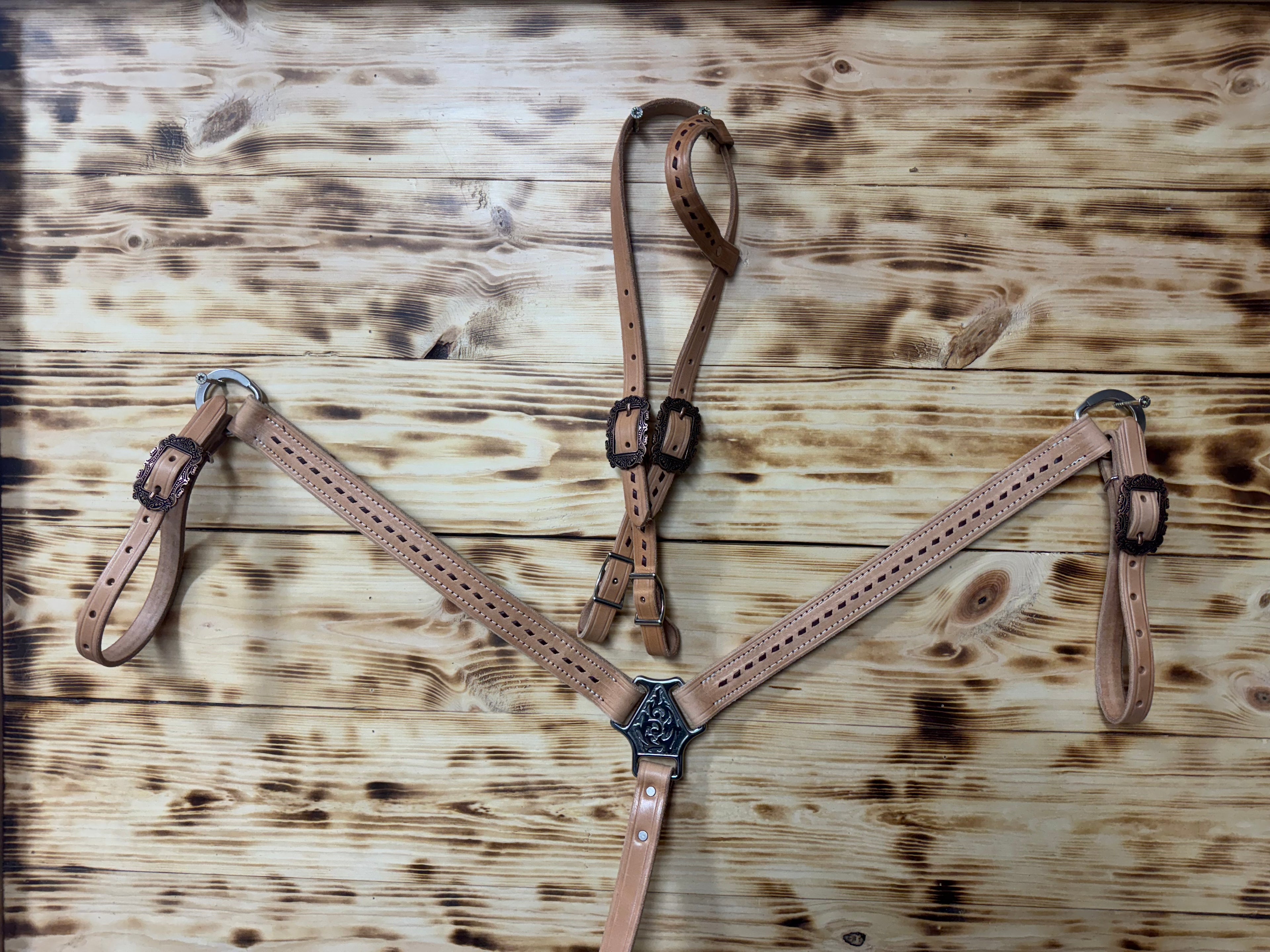 Simple Buckstitched Set- Burgundy